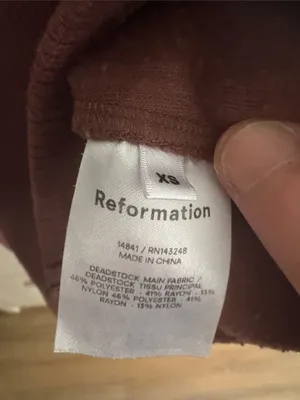 Reformation | Cinnamon Griet Collared Zip Knit Ribbed Sweater thumbnail 4