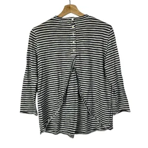 Free People We the Free‎ Mod Black & White Stripe 3/4 Long Sleeve Top XS thumbnail 4