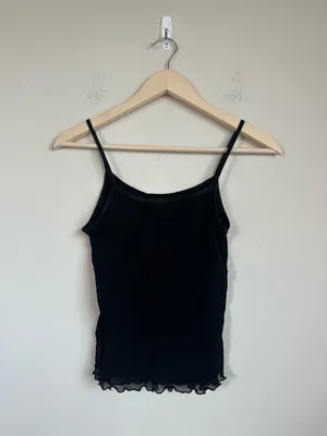 Vintage Rampage Black Mesh Lettuce Edge Cami thumbnail 9