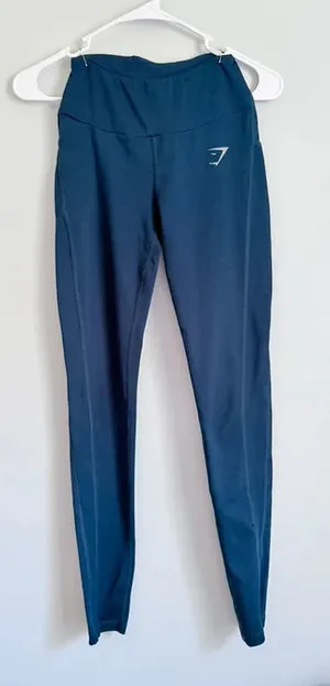 Gymshark Navy Blue Pocket Leggings XS thumbnail 1