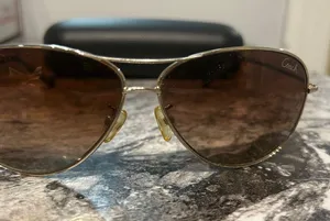 Coach Gold Frame Sunglasses with Brown Lenses lens has scratches price reflected thumbnail 1
