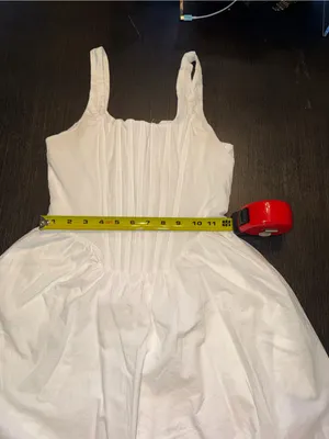 Papermoon Cotton Poplin Corset Mini Square Neck Pleated Pockets Cottagecore Dres thumbnail 5