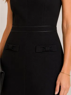 Oasis Black Bow Detail Sheath Dress NWT Size 2 thumbnail 2