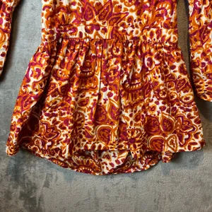 Love The Label Anthropologie Melba Orange Pink Floral Tie Back Blouse‎ Size XL thumbnail 5