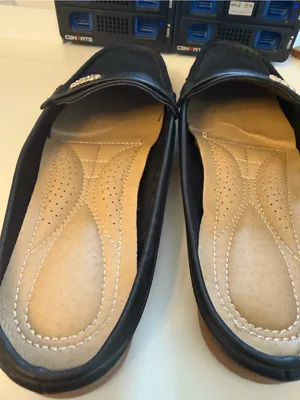 Black Women's Slip-On Loafers with Heart Rhinestone Accent thumbnail 3