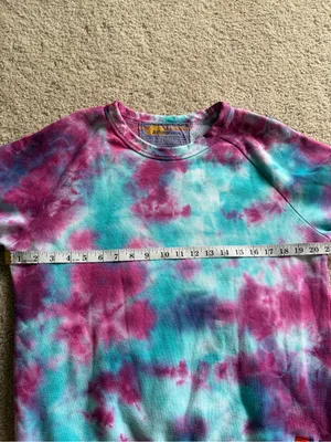 Aviator Nation AV Crewneck Sweatshirt Tie Dye Pullover Pink Blue size small thumbnail 12