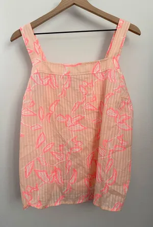 Carve Designs XL Jacey Babydoll Tank Top Jade Relaxed Peachy Orange Sheer Beach thumbnail 1