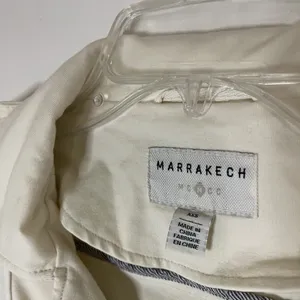 Anthropologie Marrakech Ivory cream moto zip cotton jacket size xxs thumbnail 3
