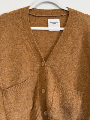 Abercrombie & Fitch Classic Short Cardigan Size XS Tan Camel Bread thumbnail 4