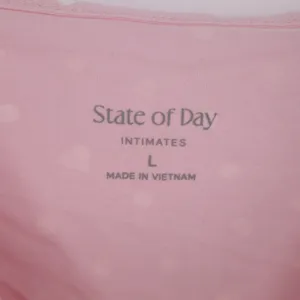 State Of Day Intimates Cami Top Womens L Pink Polka Dot Spaghetti Strap V-Neck thumbnail 5