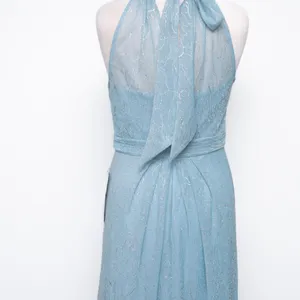 Adrianna Papell‎ | Floral Metallic Stencil Halter Gown thumbnail 14