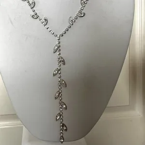 Rhinestone lariat vintage necklace thumbnail 8