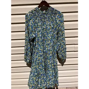 MANGO MNG Tapestry Long‎ Sleeve Mini Dress Floral Flowers Blue Yellow Size 2 thumbnail 5