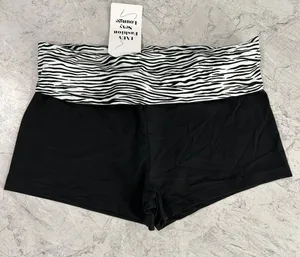 Zebra print waistband mini shorts! Cute perfect casual outfit work out Leggings thumbnail 2