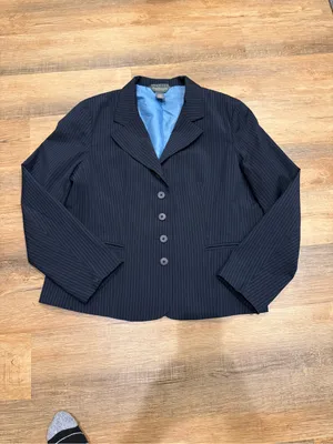 Van Heusen Navy Pinstripe Women's Blazer thumbnail 8