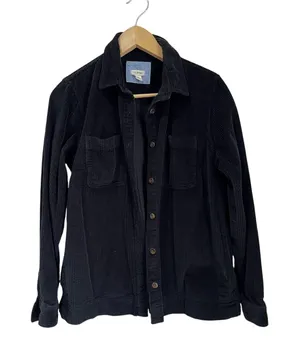 L.L.Bean‎ Comfort Corduroy Relaxed Shirt Black Button Down Sz S thumbnail 1