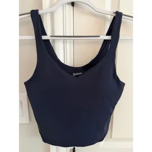 Quince NWOT 2 Pc. Bundle Ultra Form Cropped Tanks Deep Navy and Storm Blue Small thumbnail 3