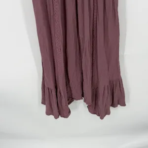 Altar'd State Boho Gauze Maxi Dress Empire Waist Lagenlook Mauve Flowy Medium‎ thumbnail 4