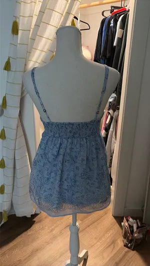 Hollister blue yellow floral tank thumbnail 2