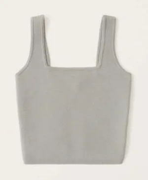 Abercrombie & Fitch Gray Knit Crop Top thumbnail 1