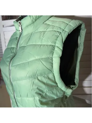 Roosevelt light green puffer vest quilted fleece lined outerwear hiking skiing L thumbnail 9