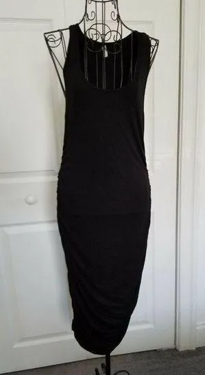 Women's Black Mia Side Ruched Sleeveless Midi Dress by Pink Blush Size (S) thumbnail 1
