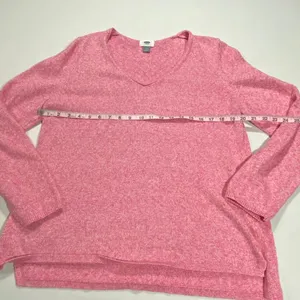 Old Navy Womens Pink V-Neck Long Sleeve Sweater Size XL thumbnail 4