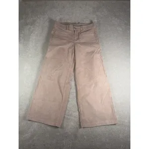 american eagle low rise wide leg cropped corduroy pants 10 short Pink/beige thumbnail 2
