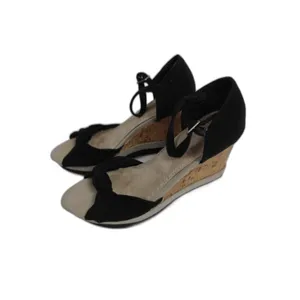 Womens Old Navy Wedge Sandals Black Tan Size 7 thumbnail 2