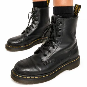 Dr. Martens 8-Eye Black Leather Lace-Up Combat Boots UK 6 US Women 8 thumbnail 14