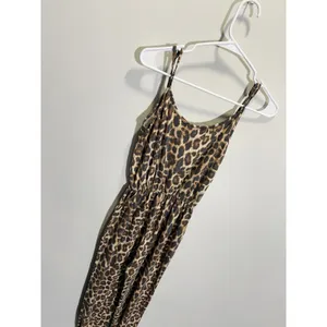 Socialite Leopard Print‎ Jumpsuit XS Brown Animal Print Spaghetti Strap Knit thumbnail 5