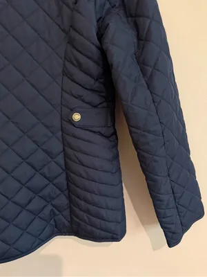 Tommy Hilfiger Navy Quilted Zip Front Jacket Preppy Size Medium thumbnail 9