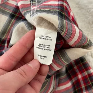 Rails Flannel Button Down Shirt Cream & Red Plaid thumbnail 10