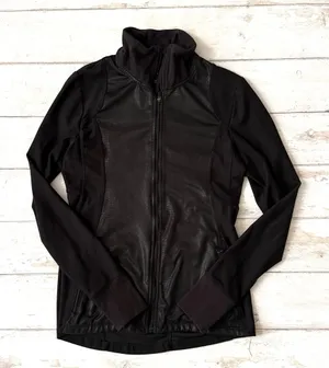 Athleta M Women’s Black Zip Up Athleisure Jacket Warm Ups Size Medium thumbnail 1