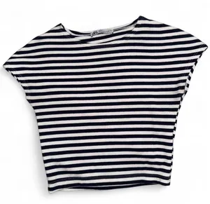 Zara navy & white striped baby tee thumbnail 1