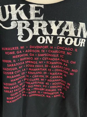 Luke Bryan On Tour Black Off-the-Shoulder Country Music Tee thumbnail 11