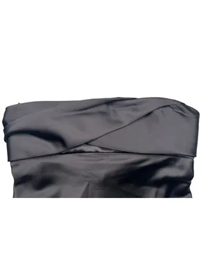NWT Zara Black Satin Strapless Cross Front Tube Top S thumbnail 2