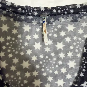 Free People Marne Star Sheer Mesh Top Women Small Black White Celestial Festival thumbnail 8