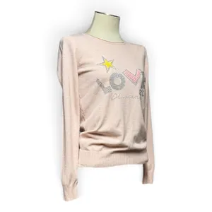 S.Christina 100% Cashmere Sweater Sparkle Star Love Pink Silver Yellow Small/Med thumbnail 5