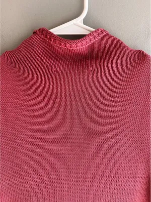 Doncaster Luxury Pink Sleeveless Moc Neck Sweater Vest Knit Too M thumbnail 8