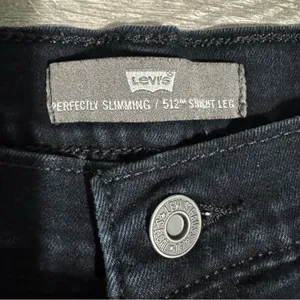 Levi's Women Black Perfectly Slimming 512 Straight Leg High‎ Rise Jeans W32 L32 thumbnail 3