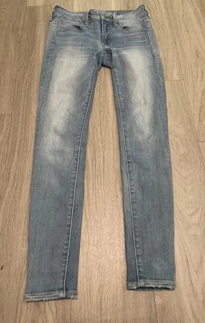 American Eagle Outfitters Faded Light Blue Skinny Jeans thumbnail 1