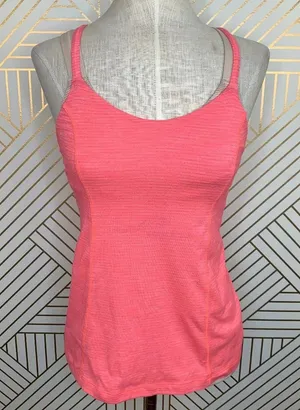 Lululemon Run For Gold Tank Heather Electric Coral‎ thumbnail 1