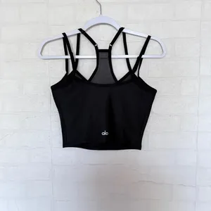 ALO Yoga Black Double-Strap Cropped Tank thumbnail 4