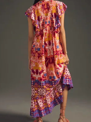 Anthropologie Maeve Multicolor Floral Maxi Dress thumbnail 2