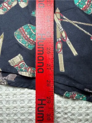 Eddie Bauer Button Down Shirt XLarge Skiing Hiking Winter Print Blue Vintage thumbnail 7