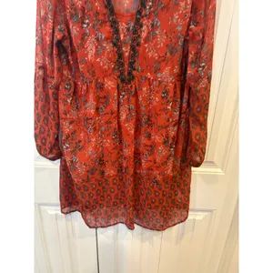 Knox Rose‎ Orange Boho Embroidered Dress Size Large thumbnail 2