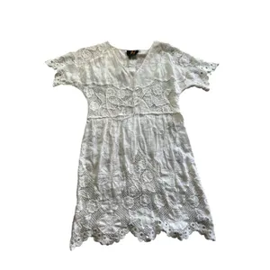 Anthropologie WHITE lace dress Size XS crochet beach coastal fairy thumbnail 3