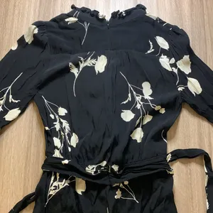 BA&SH Penny Floral Belted Romper Black and White Size 6 thumbnail 11
