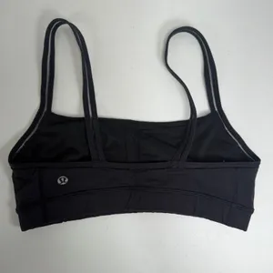Lululemon Size 6 Straight Up Sports Bra Black Luxtreme Wicking Stretch Yoga Logo thumbnail 6